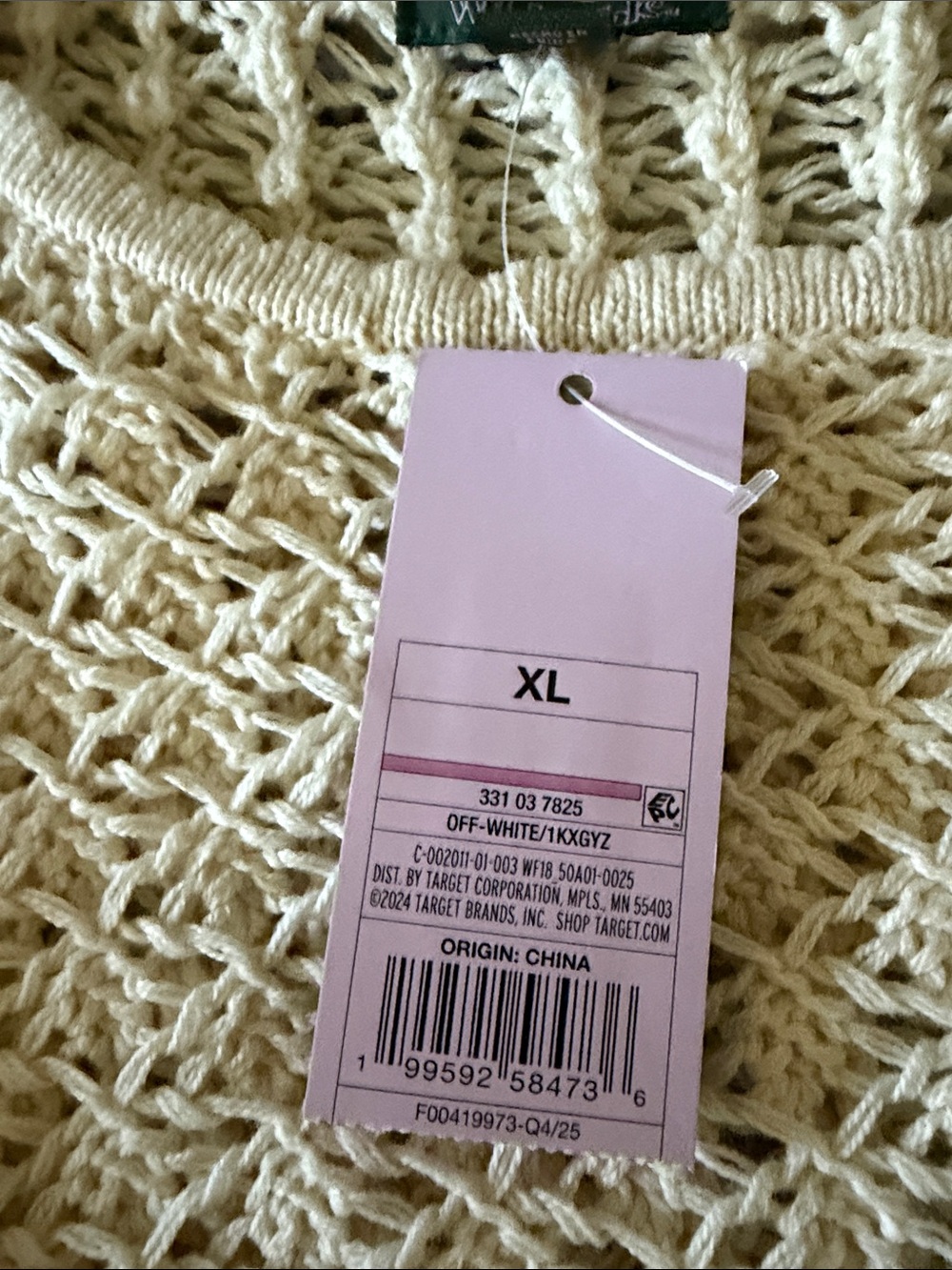 Crochet Crop Sweater Size XL - Picture 5 of 5